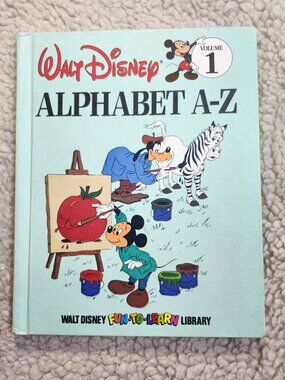 Walt Disney Alphabet A-Z Volume 1 Childrens Hardcover Book ISBN 0-9619525-2-0